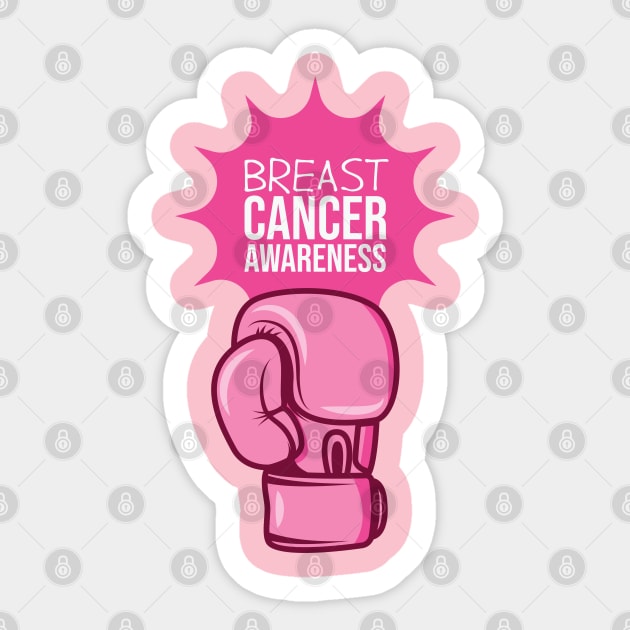 Boxing Glove Breast Cancer Awareness Sticker by kimmieshops